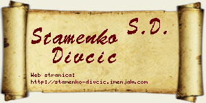 Stamenko Divčić vizit kartica